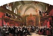 George Hayter The Trial of Queen Caroline in the House of Lords 1820 France oil painting artist